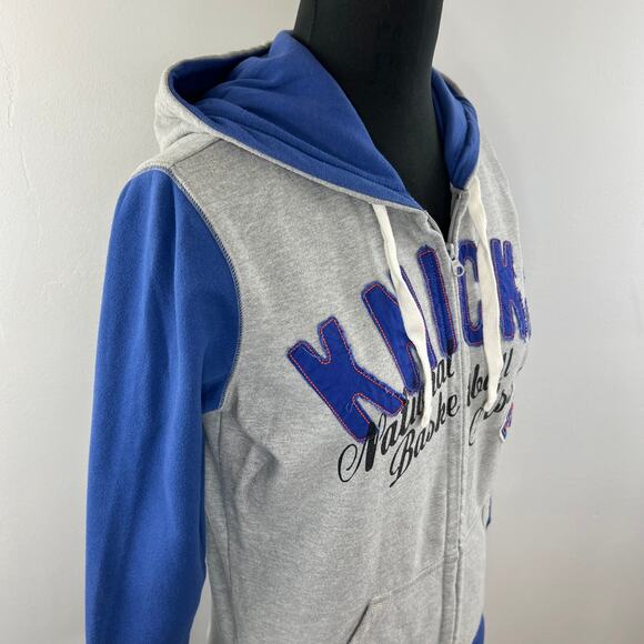 New York KNICKS NBA G-III 4Her by Carl Banks Gray Blue Zip Up Hoodie Size M - Picture 5 of 10